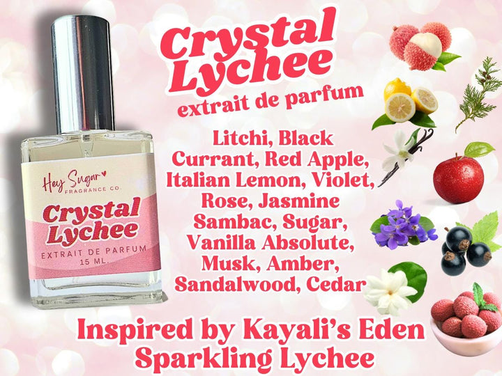 Crystal Lychee Perfume - Inspired by Kayali Sparkling Lychee Fragrance, fruity gourmand, spring summer fragrance, body mist, gift for her