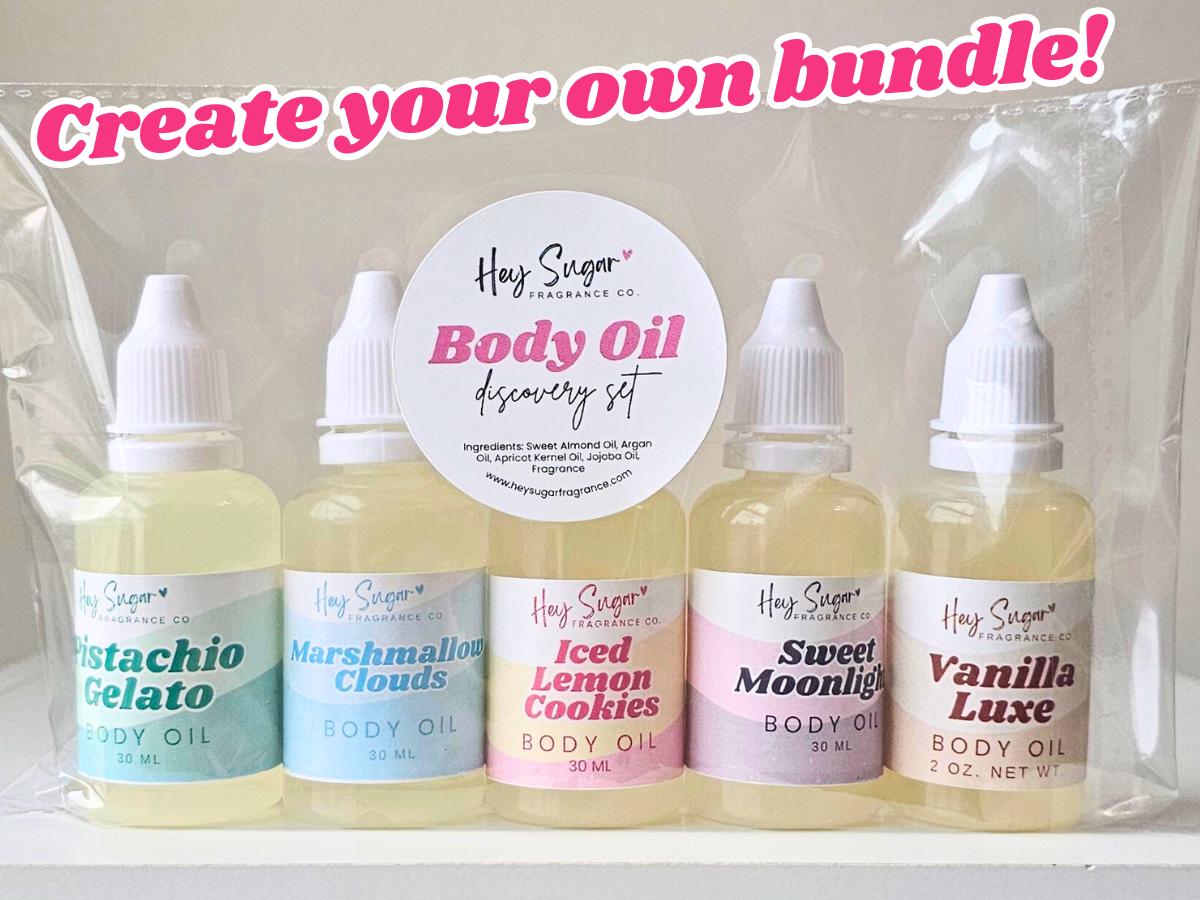 Body Oil Discovery Set – 5 Custom Luxury Scents