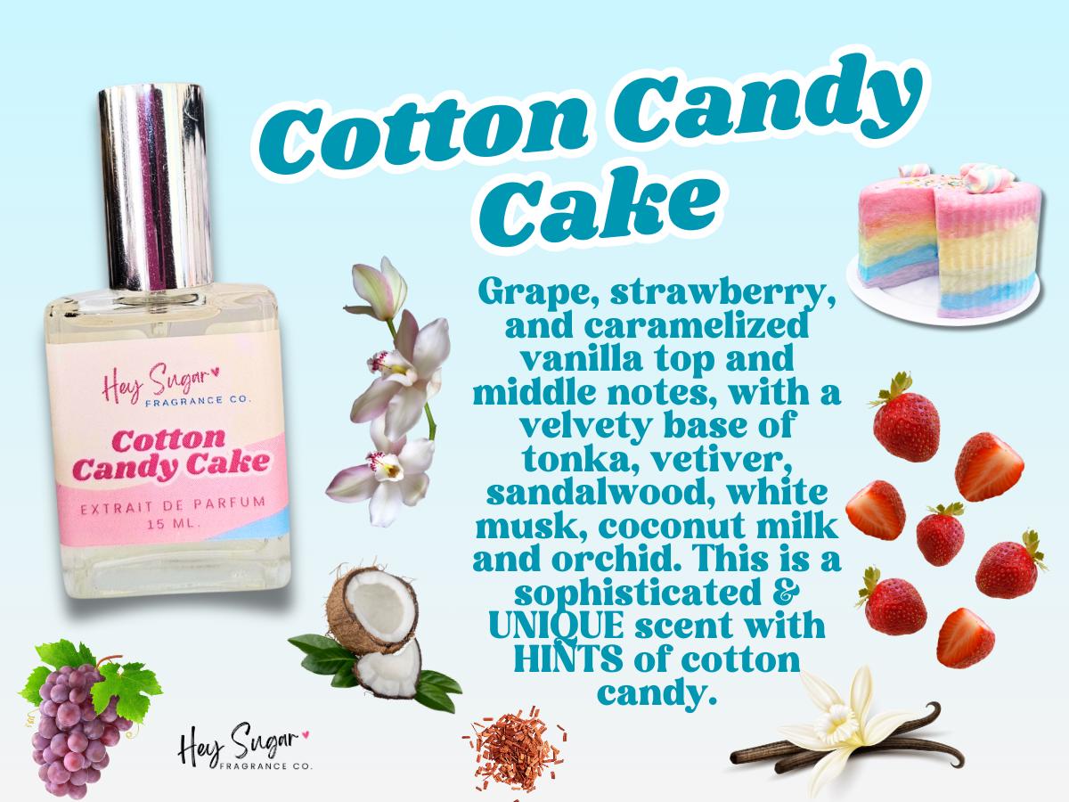 Cotton Candy Cake Perfume – Sugar, Sweet Musk, Vanilla Orchid- Sweet Gourmand Fragrance