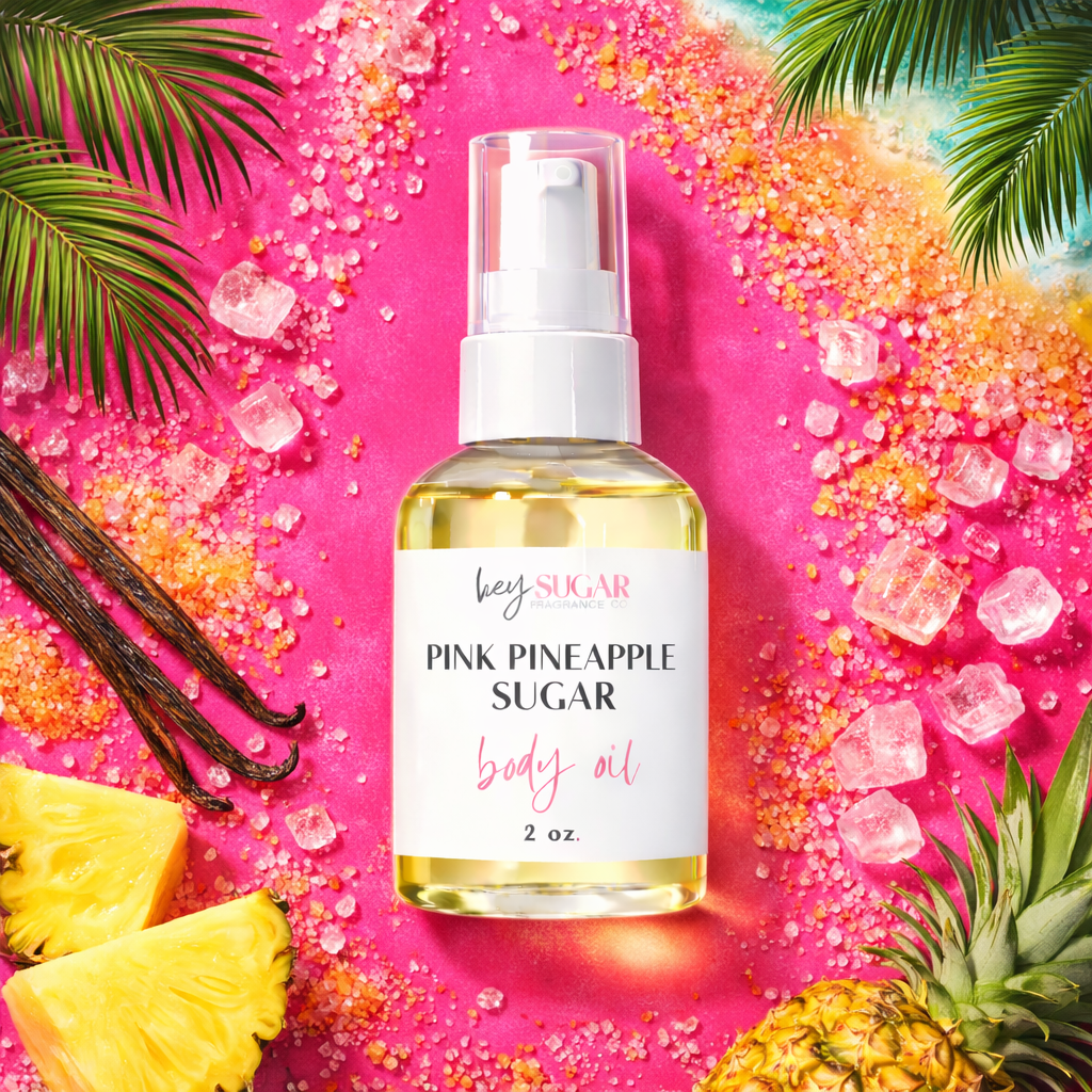 Pink Pineapple Sugar Body Oil – Sweet Pink Pineapple, Palm Sugar & Sun-Drenched Nectar – Tropical Summer Fragrance Oil – Inspired by Pink Pineapple Sunrise BBW