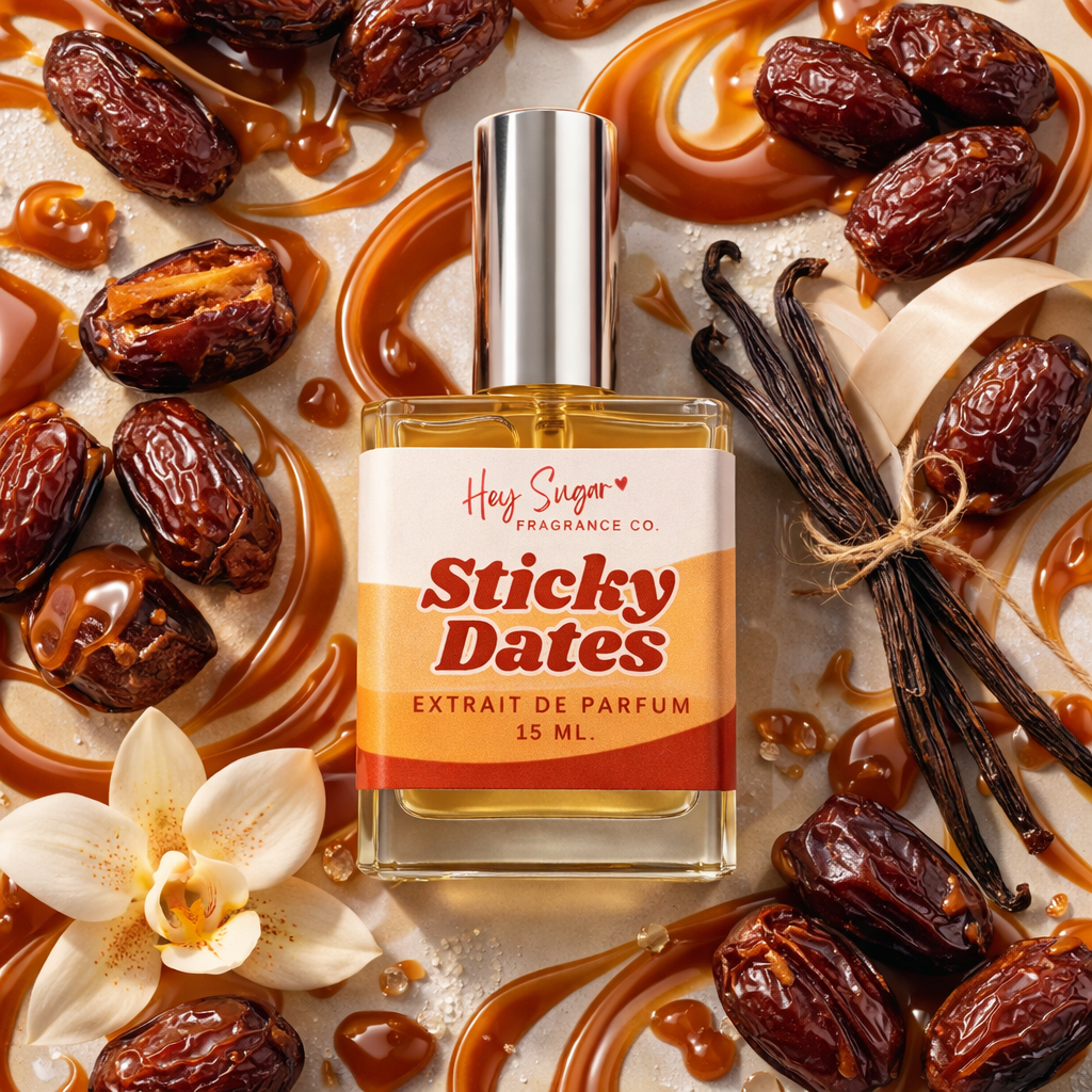 Sticky Dates Perfume – Inspired by Lush Sticky Dates - Caramelized Dates, Brown Sugar & Vanilla - Extrait Strength Gourmand Layering Fragrance