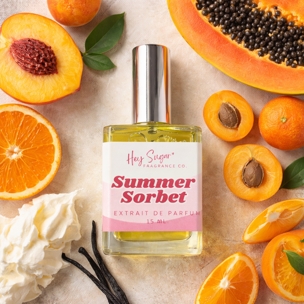 Summer Sorbet Extrait de Parfum – Creamy Fruity Vanilla Perfume – Peach, Papaya, Apricot & Tangelo – Inspired by Phlur Vanilla Nectar – Gourmand Fragrance