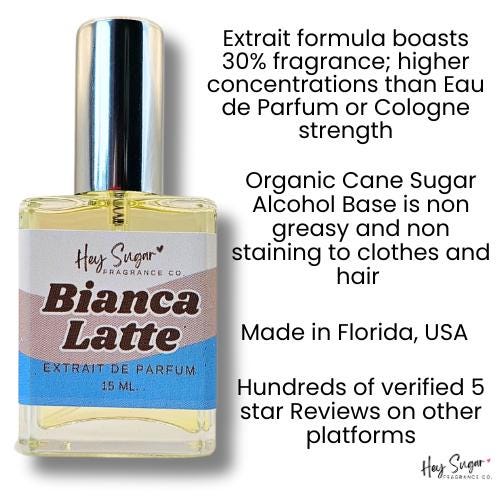 Blanca Latte Perfume- Inspired by a popular White Caramel Latte Perfume, honey musk gourmand perfume, sweet perfume, gift for her