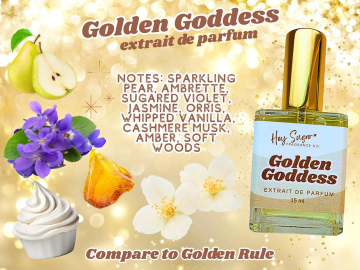Golden Goddess Perfume – Inspired by Phlur Golden Rule, Amber Vanilla Musk Clean Girl Scent