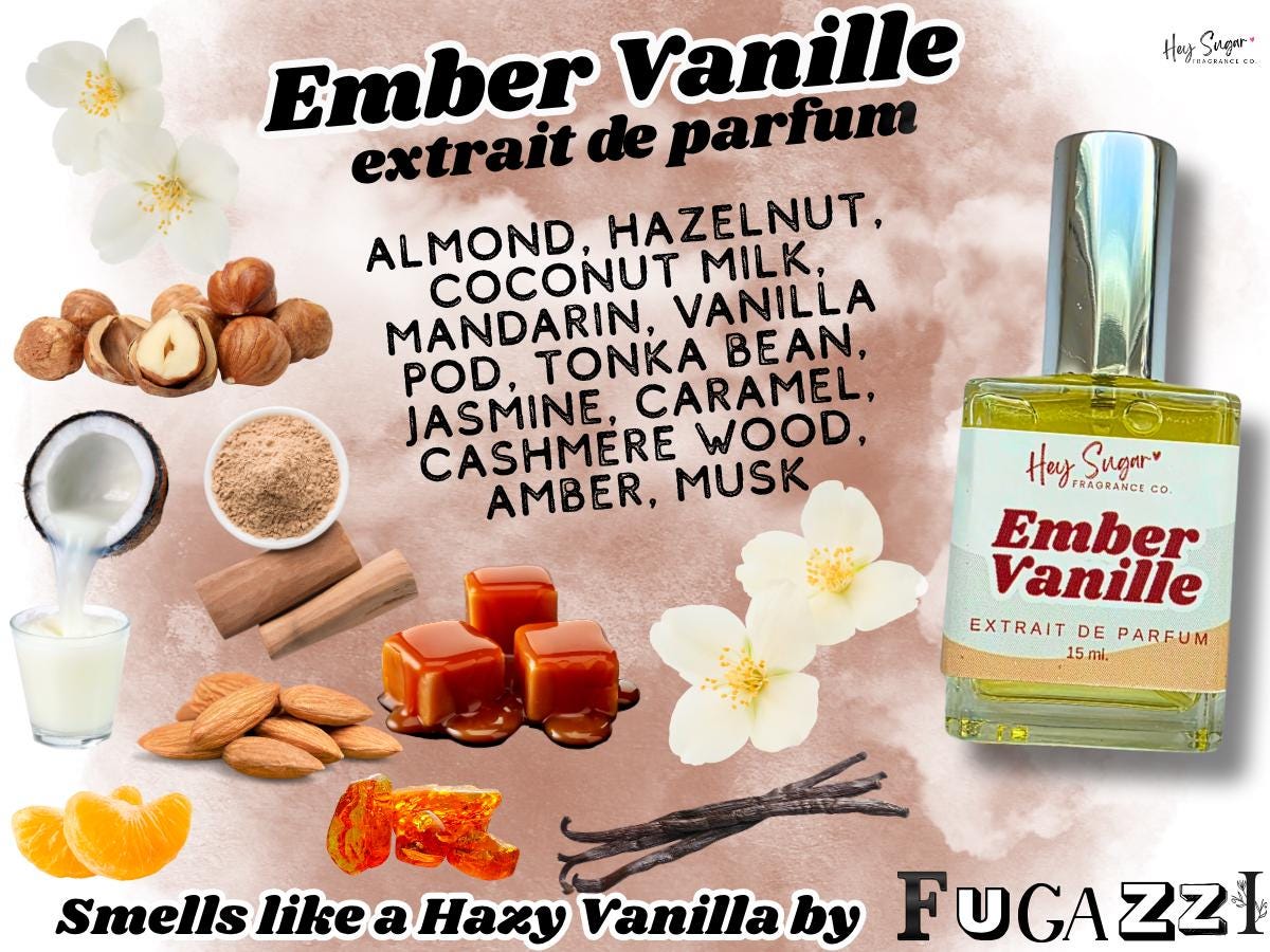 Ember Vanille Perfume – Inspired by Vanilla Haze by Fugazzi, Smoky Vanilla Caramel Scent