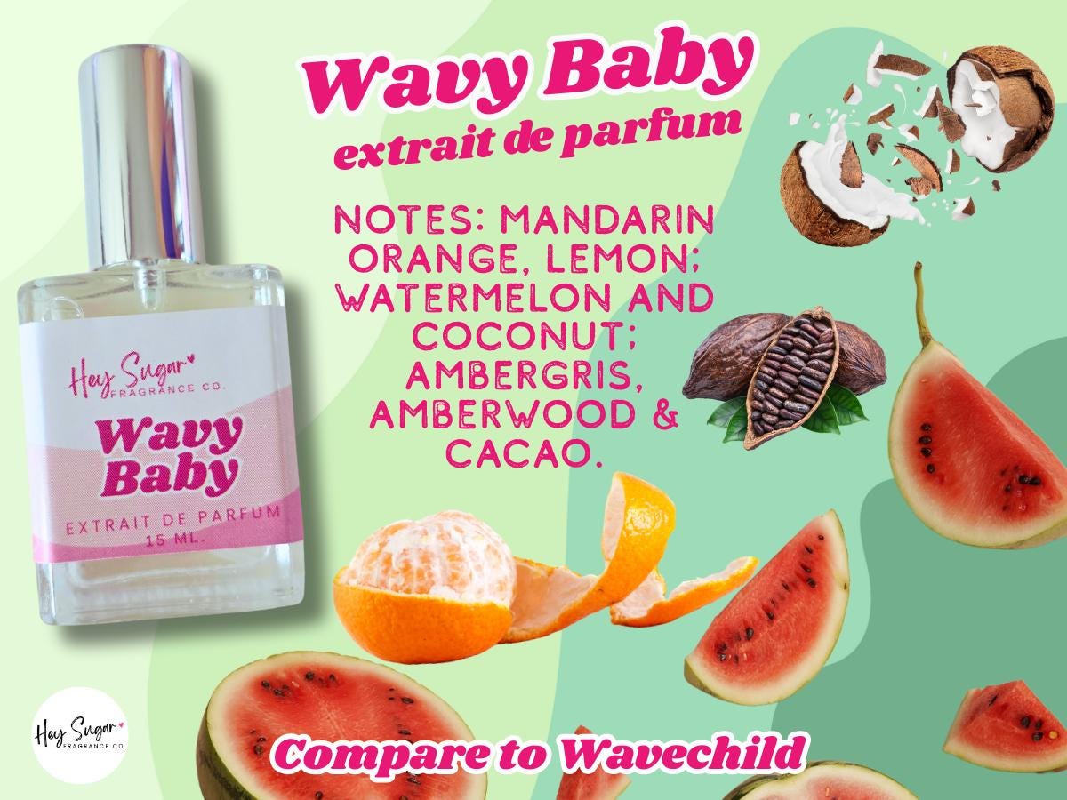 Wavy Baby Perfume – Inspired by Wavechild, Watermelon Citrus Summer Scent, Niche Fragrance
