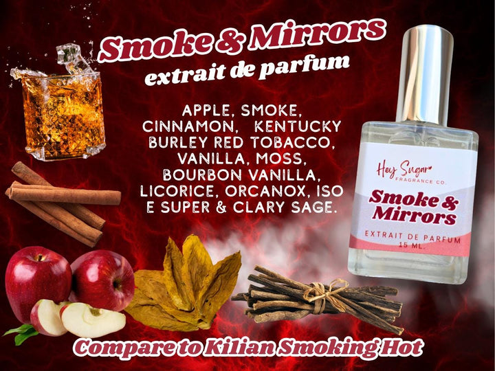 Smoke & Mirrors Perfume – Inspired by Kilian Smoking Hot Fragrance, Smoky Boozy Apple Tobacco