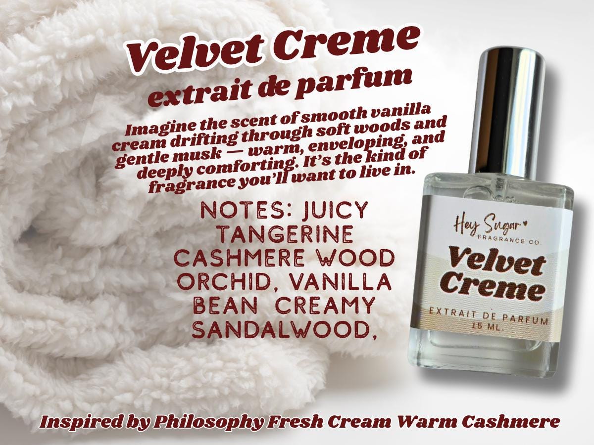 philosophy fresh cream dupe, philosophy fresh creme dupe, cashmere perfume, creamy perfume, lactonic perfume, vanilla cashmere, cozy perfume, creamy musk scent, warm vanilla perfume, sweet gourmand, soft musk fragrance, cashmere wood, feminine scent, winter perfume, cozy fall scent, vanilla amber, whipped vanilla, cashmere body spray, sugar me sweet, hey sugar, best perfume, affordable perfume, perfume samples, vanilla body oil, aspiring aromas, what the fluff, marshmallow perfume