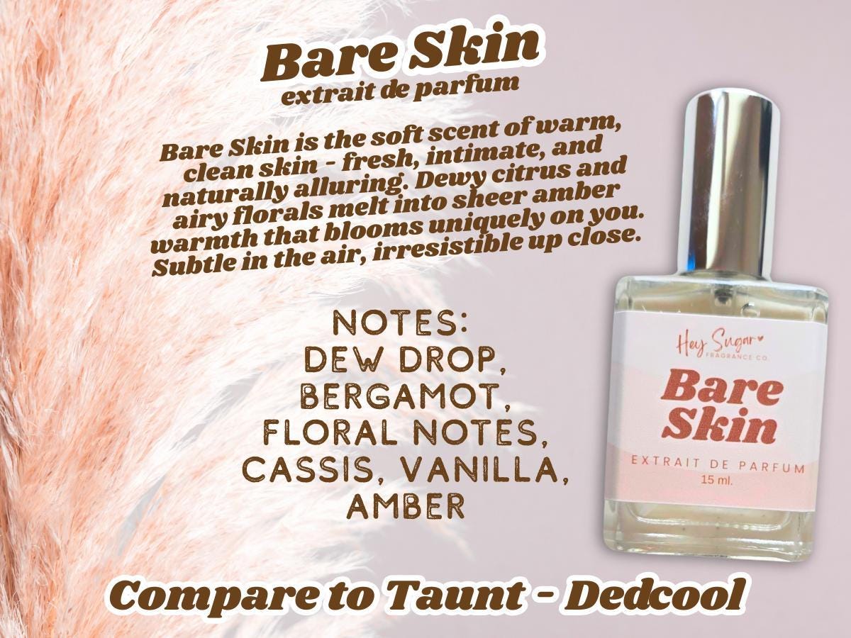clean skin perfume, skin scent perfume, your skin but better fragrance, sheer amber musk perfume, soft clean fragrance, fresh intimate scent, dewy citrus floral perfume, warm skin scent, subtle everyday perfume, minimalist fragrance, clean girl perfume, airy light perfume, modern skin musk, sugar me sweet, bronze fox fragrance, affordable perfume, best etsy perfume, hey sugar fragrance