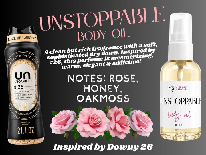 Unstoppable Body Oil -#26 | Long Lasting Body Oil | Ultimate Clean Girl Scent - Luxury Laundry Scent - Affordable Body Oil -2 oz perfume oil